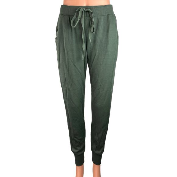 Terez Green High Rise Drawstring Waffle Knit Athleisure Jogger Pants Size S - Picture 1 of 5